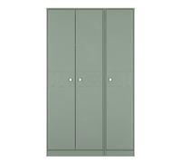 Genoa Ready Assembled Contemporary Matt Green Tall Triple Wardrobe (H)1960mm (W)1108mm (D)530mm