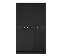 San Jose Ready Assembled Contemporary Matt Black Tall Triple Wardrobe (H)1960mm (W)1108mm (D)530mm