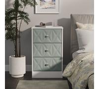 San Jose Ready Assembled Matt Duck Egg Blue & White 3 Drawer Bedside Chest (H)726mm (W)450mm (D)395mm