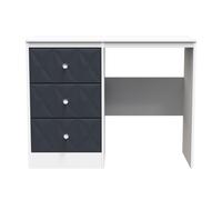 San Jose Ready Assembled Matt Indigo Blue & White 3 Drawer Non-Extendable Dressing Table (H)756mm (W)969mm (D)395mm