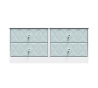 San Jose Ready Assembled Matt Duck Egg Blue & White 4 Drawer Wide Bed Box (H)521mm (W)1146mm (D)395mm