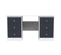 Ready Assembled 2 U Memphis 6 Drawer Kneehole Desk (Ready Assembled) in Dark Blue Ready Assembled 2 U Dark Blue