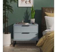 Ready Assembled 2 U Menai 2 Drawer Side Table (Ready Assembled) in Light Blue | Size: Small Ready Assembled 2 U Light Blue Small