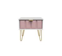 Ready Assembled 2 U Metro 1 Drawer Bedside (Ready Assembled) in Dusty Pink Ready Assembled 2 U Dusty Pink