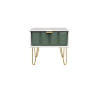 Ready Assembled 2 U Metro 1 Drawer Bedside (Ready Assembled) in Green Ready Assembled 2 U Green