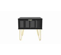 Ready Assembled 2 U Metro 1 Drawer Bedside (Ready Assembled) in True Black | Size: Small Ready Assembled 2 U True Black Small