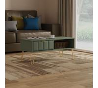 Welcome Furniture Ltd Cube 1 Drawer Coffee Table in Reed Green - Ready Assembled, Green