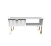 Ready Assembled 2 U Metro 1 Drawer Coffee Table (Ready Assembled) in White | Size: Medium Ready Assembled 2 U White Medium