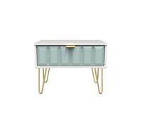 Ready Assembled 2 U Metro 1 Drawer Wide Side Table (Ready Assembled) in Duck Egg Blue Ready Assembled 2 U Duck Egg Blue