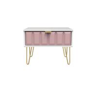 Ready Assembled 2 U Metro 1 Drawer Wide Side Table (Ready Assembled) in Dusty Pink Ready Assembled 2 U Dusty Pink