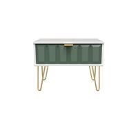 Ready Assembled 2 U Metro 1 Drawer Wide Side Table (Ready Assembled) in Green Ready Assembled 2 U Green