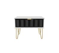 Ready Assembled 2 U Metro 1 Drawer Wide Side Table (Ready Assembled) in True Black Ready Assembled 2 U True Black
