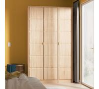 Welcome Furniture Ltd Cube Tall Triple Mirror Wardrobe in Bardolino Oak - Ready Assembled, Brown