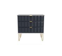 Ready Assembled 2 U Metro 3 Drawer Chest (Ready Assembled) in Dark Blue Ready Assembled 2 U Dark Blue