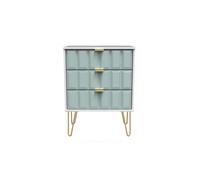Welcome Furniture Ready Assembled Cube 3 Drawer Chest In Duck Matt & White, Blue