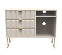 Ready Assembled 2 U Metro 3 Drawer TV Unit (Ready Assembled) in Taupe Ready Assembled 2 U Taupe