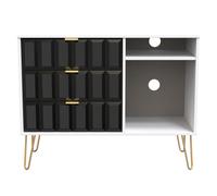 Ready Assembled 2 U Metro 3 Drawer TV Unit (Ready Assembled) in True Black Ready Assembled 2 U True Black