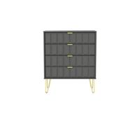 Ready Assembled 2 U Metro 4 Drawer Chest (Ready Assembled) in Grey | Size: Medium Ready Assembled 2 U Grey Medium