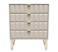 Ready Assembled 2 U Metro 4 Drawer Chest (Ready Assembled) in Taupe | Size: Medium Ready Assembled 2 U Taupe Medium