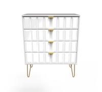 Ready Assembled 2 U Metro 4 Drawer Chest (Ready Assembled) in White Ready Assembled 2 U White