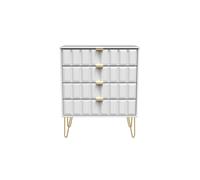 Ready Assembled 2 U Metro 4 Drawer Chest (Ready Assembled) in White | Size: Medium Ready Assembled 2 U White Medium