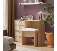 Ready Assembled 2 U Metro 4 Drawer Vanity (Ready Assembled) in Light Oak | Size: Medium Ready Assembled 2 U Light Oak Medium