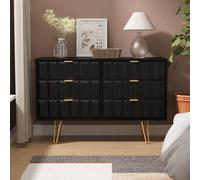 Ready Assembled 2 U Metro 6 Drawer Wide Chest (Ready Assembled) in True Black Ready Assembled 2 U True Black