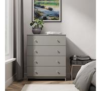 Ready Assembled 2 U Newlyn 4 Drawer Chest (Ready Assembled) in Dark Grey Ready Assembled 2 U Dark Grey