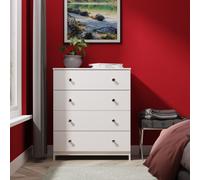 Ready Assembled 2 U Newlyn 4 Drawer Chest (Ready Assembled) in White Ready Assembled 2 U White