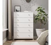 Ready Assembled 2 U Newlyn 5 Drawer Chest (Ready Assembled) in White Ready Assembled 2 U White