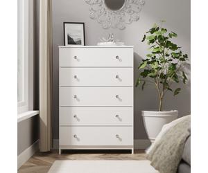 Ready Assembled 2 U Newlyn 5 Drawer Chest (Ready Assembled) in White Ready Assembled 2 U White