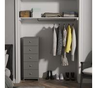Ready Assembled 2 U Newlyn 5 Drawer Tall Bedside (Ready Assembled) in Dark Grey Ready Assembled 2 U Dark Grey