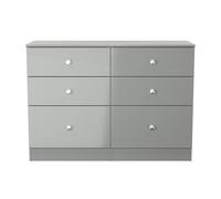 Ready Assembled 2 U Newlyn 6 Drawer Wide Chest (Ready Assembled) in Dark Grey Ready Assembled 2 U Dark Grey