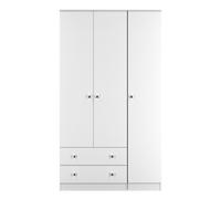 Ready Assembled 2 U Newlyn Triple Wardrobe with 2 Drawers (Ready Assembled) in White Ready Assembled 2 U White