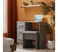 Ready Assembled 2 U Norfolk 2 Piece Bedroom Set - Vanity & Stool (Ready Assembled) in Dark Grey Ready Assembled 2 U Dark Grey
