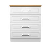 Ready Assembled 2 U Norfolk 4 Drawer Chest (Ready Assembled) in White Ready Assembled 2 U White