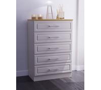 Ready Assembled 2 U Norfolk 5 Drawer Chest (Ready Assembled) in Taupe | Size: Large Ready Assembled 2 U Taupe Large