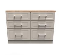 Ready Assembled 2 U Norfolk 6 Drawer Wide Chest (Ready Assembled) in Taupe | Size: Large Ready Assembled 2 U Taupe Large