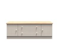 Welcome Furniture Ready Assembled Vienna 2 Door 2 Drawer Superwide Tv Unit In Kashmir Ash & Oak, Brown