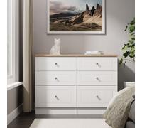 Ready Assembled 2 U Norton 6 Drawer Wide Chest (Ready Assembled) in White | Size: Large Ready Assembled 2 U White Large