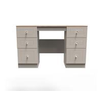 Lynton Ready Assembled Double Pedestal Desk in Kashmir Ash & Bardolino Oak - Welcome Furniture | TJ Hughes