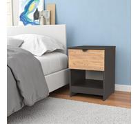 Ready Assembled 2 U Norway 1 Drawer Bedside (Ready Assembled) in Dark Grey Ready Assembled 2 U Dark Grey