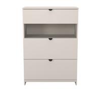 Ready Assembled 2 U Norway 3 Drawer Deep Chest with shelf (Ready Assembled) in Taupe | Size: Medium Ready Assembled 2 U Taupe Medium