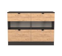 Ready Assembled 2 U Norway 4 Drawer Midi Chest (Ready Assembled) in Dark Grey | Size: Large Ready Assembled 2 U Dark Grey Large