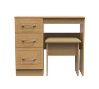 Ready Assembled 2 U Oxford 2 Piece Bedroom Set - Vanity & Stool (Ready Assembled) in Light Oak Ready Assembled 2 U Light Oak