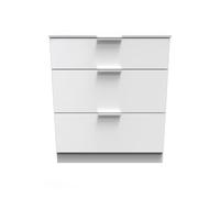Welcome Furniture Ready Assembled Plymouth 3 Drawer Deep Chest In White, White