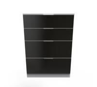 Ready Assembled 2 U Poole 4 Drawer Deep Chest (Ready Assembled) in Black Ready Assembled 2 U Black