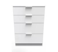 Ready Assembled 2 U Poole 4 Drawer Deep Chest (Ready Assembled) in White Ready Assembled 2 U White