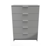 Ready Assembled 2 U Poole 5 Drawer Chest (Ready Assembled) in Dark Grey Ready Assembled 2 U Dark Grey