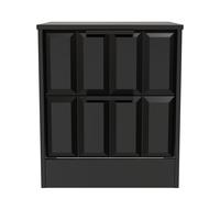 Ready Assembled 2 U Seattle 2 Drawer Bedside Cabinet (Ready Assembled) in True Black Ready Assembled 2 U True Black